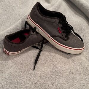 Vans Charcoal and Black with red trim Canvas Shoes